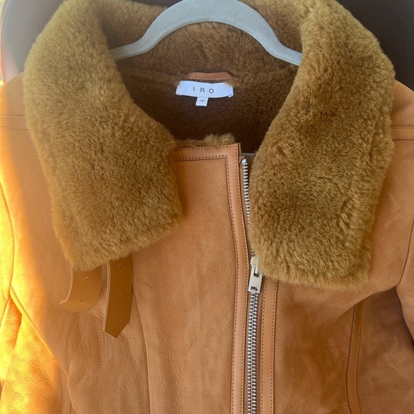 IRO SHEARLING LINED LEATHER/ SUEDE Women JACKET - Picture 2 of 11